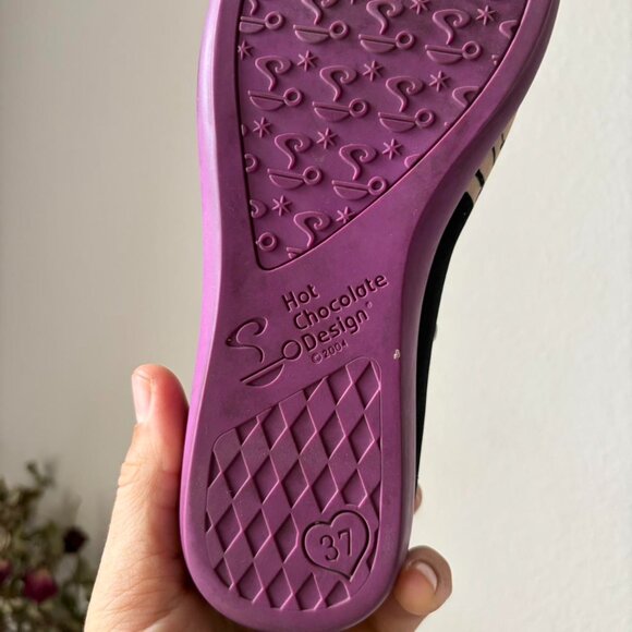 y2k 2000s emo art design purple mary jane sandals flats women's 7 - Picture 6 of 7